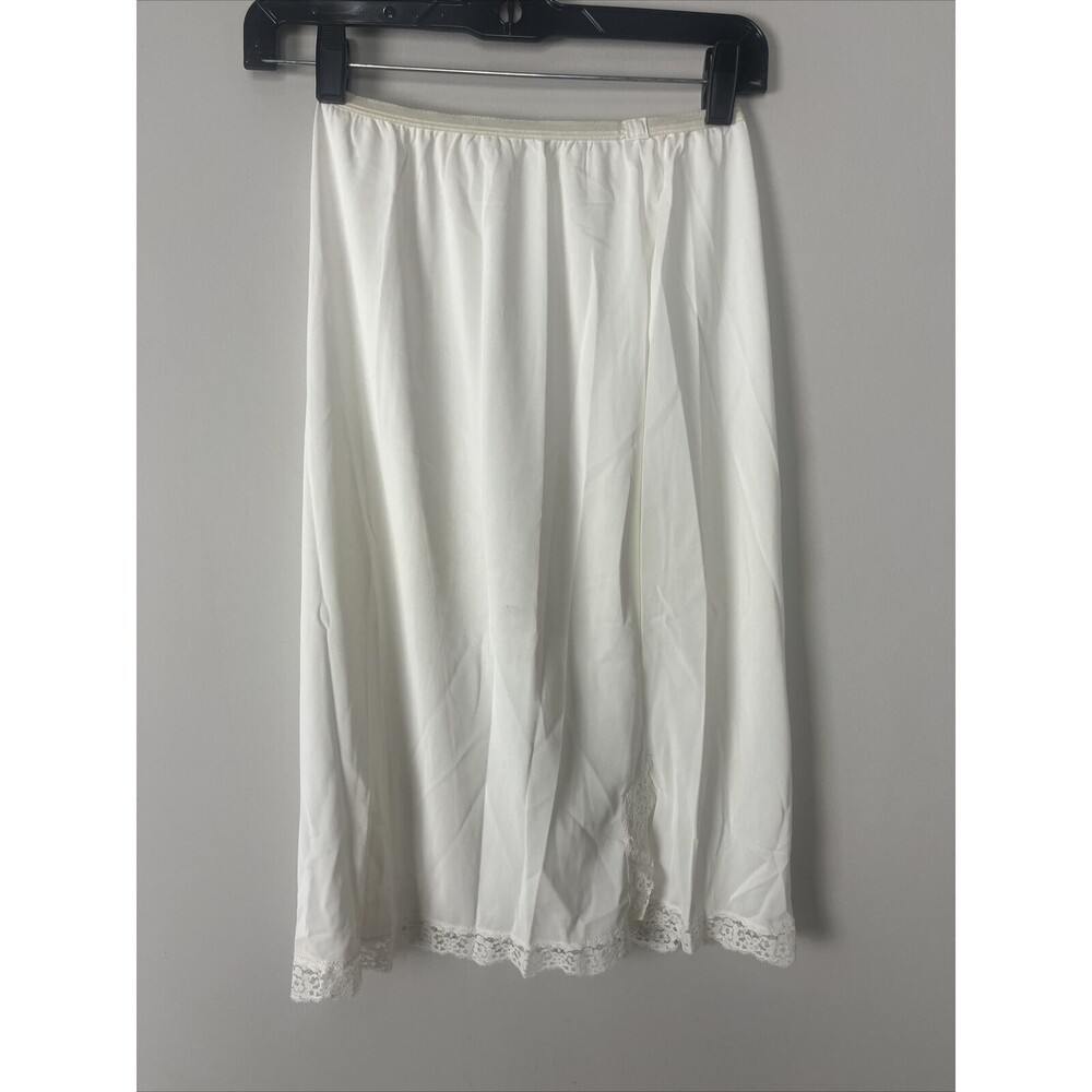 Vintage Kayser Ivory Skirt Slip Size M Nylon Lace Womens Half Slip USA Made